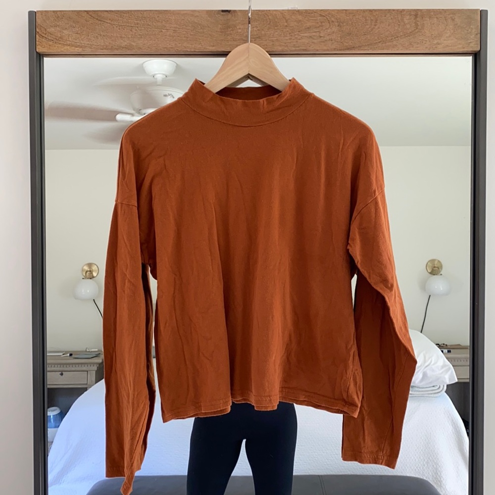 Everlane Mockneck Long Sleeve Shirt
